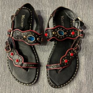Wanted Bejeweled Strappy Flat Sandal